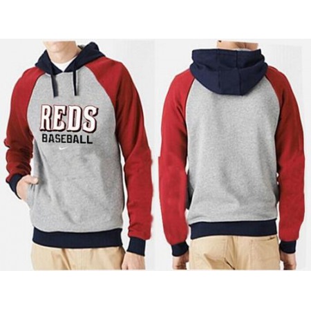 Cincinnati Reds Pullover Hoodie Grey & Red