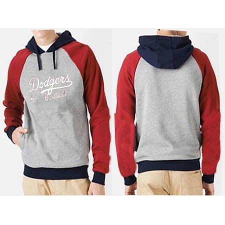 Los Angeles Dodgers Pullover Hoodie Grey & Red