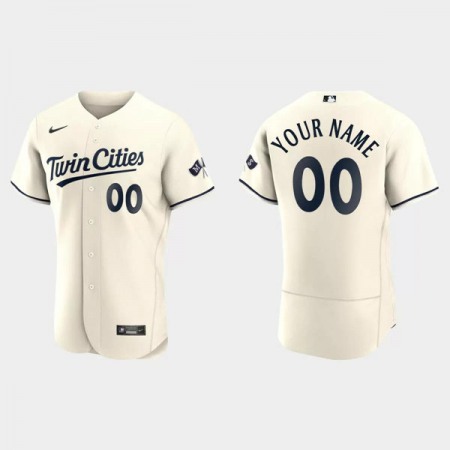 Men's Minnesota Twins Customized Cream Stitched Baseball Jersey