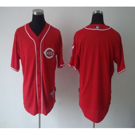 Reds Blank Red Cool Base Stitched MLB Jersey