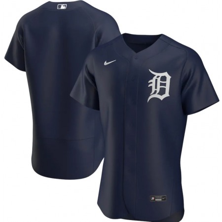 Men's Detroit Tigers Blank Navy Flex Base Stitched Jersey