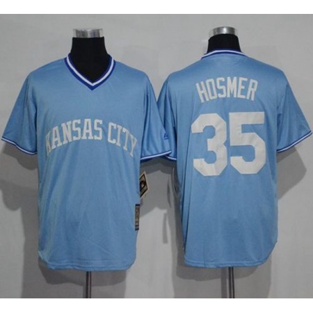 Royals #35 Eric Hosmer Light Blue Cooperstown Stitched MLB Jersey