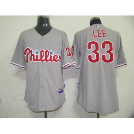 Phillies #33 Cliff Lee Grey Stitched MLB Jersey