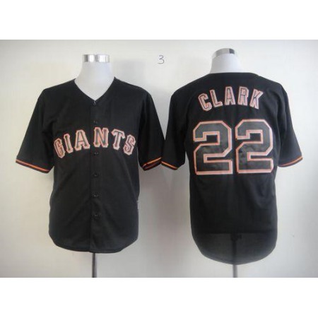 Giants #22 Will Clark Black Fashion Stitched MLB Jersey