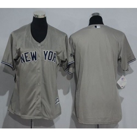 Yankees Blank Grey Women's Road Stitched MLB Jersey