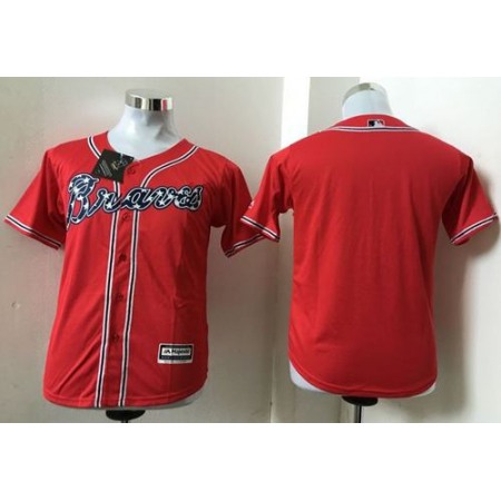 Braves Blank Red Cool Base Stitched Youth MLB Jersey