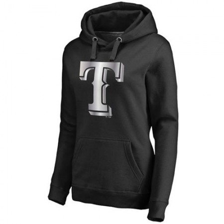 Women's Texas Rangers Platinum Collection Pullover Hoodie Black