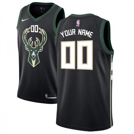 Men's Milwaukee Bucks Black Customized Stitched NBA Jersey