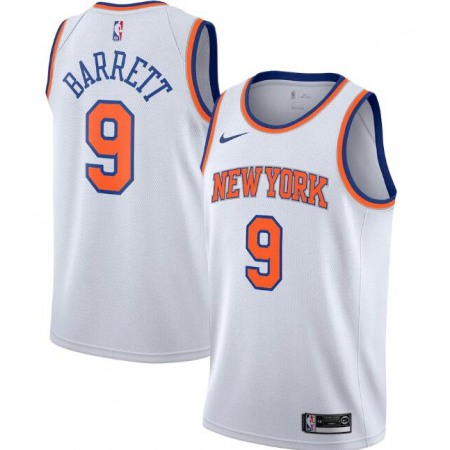 New Yok Knicks #9 R.J. Barrett White Stitched Swingman Jersey