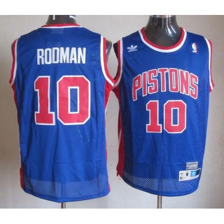 Throwback Pistons #10 Richard Rodman Blue Stitched NBA Jersey