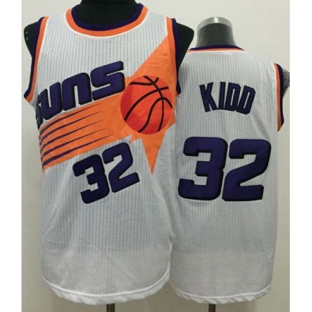 Suns #32 Jason Kidd White Throwback Stitched NBA Jersey