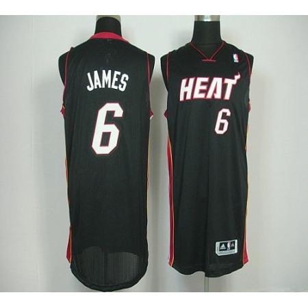 Revolution 30 Heat #6 LeBron James Black Stitched NBA Jersey