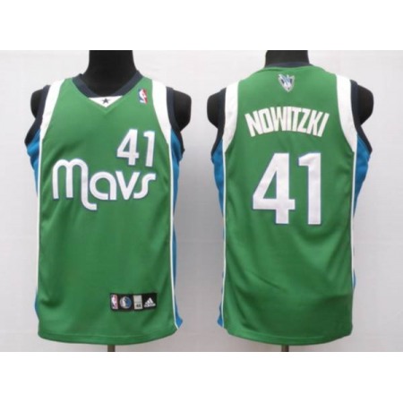 Mavericks #41 Dirk Nowitzki Stitched NBA Green Jersey