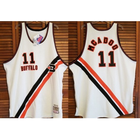 Men's Buffalo Braves #11 Bob McAdoo White Stitched Jersey