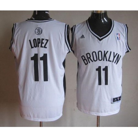 Nets #11 Brook Lopez White Home Stitched NBA Jersey