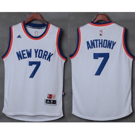 Knicks #7 Carmelo Anthony New White Stitched NBA Jersey