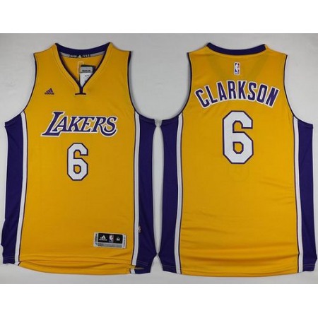 Lakers #6 Jordan Clarkson Yellow Stitched NBA Jersey