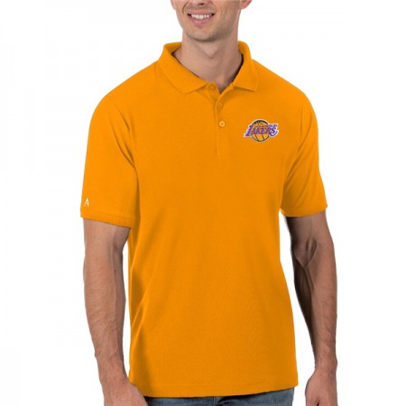 Men's Los Angeles Lakers Antigua Gold Legacy Pique Polo