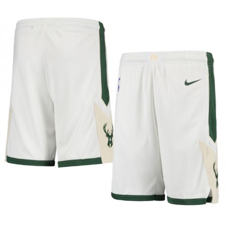 Men's Milwaukee Bucks White Shorts (Run Small)