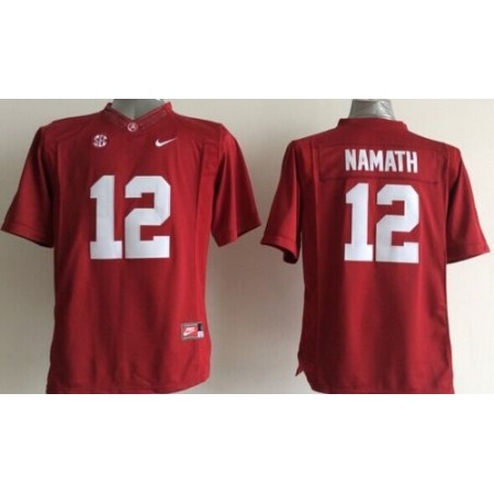 Crimson Tide #12 Joe Namath Red Stitched Youth NCAA Jersey