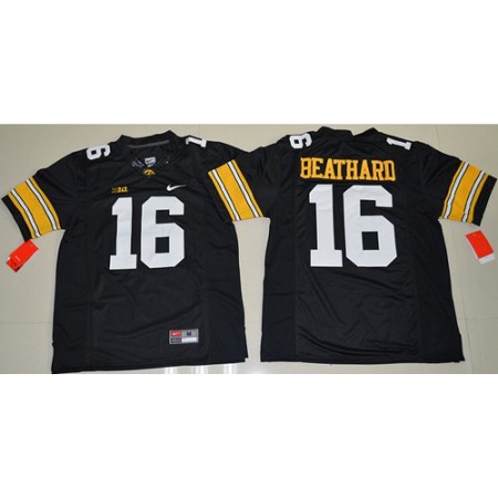 Hawkeyes #16 C. J. Beathard Black Stitched NCAA Jersey