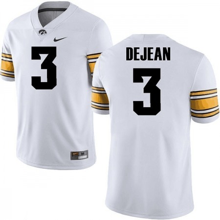 Men's Iowa Hawkeyes #3 Cooper DeJean White Stitched Jersey