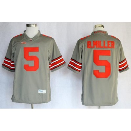 Buckeyes #5 Braxton Miller Grey Limited Stitched NCAA Jersey