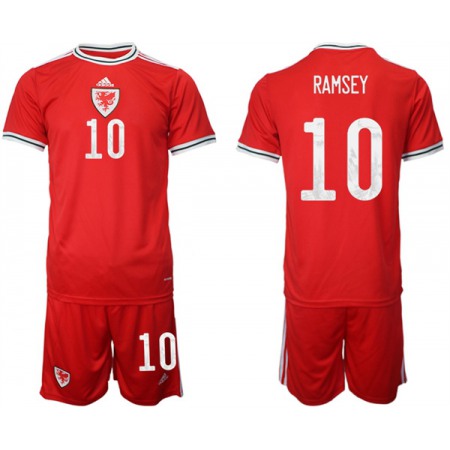 Men's Wales #10 Ramsey Red Home Soccer Jersey Suit