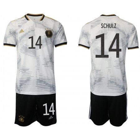 Men's Germany #14 Schulz White Home Soccer Jersey Suit