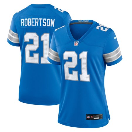 Women's Detroit Lions Amik Robertson Nike Blue Team Game Jersey