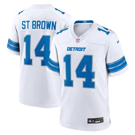 Men's Detroit Lions Amon-Ra St. Brown Nike White Game Jersey