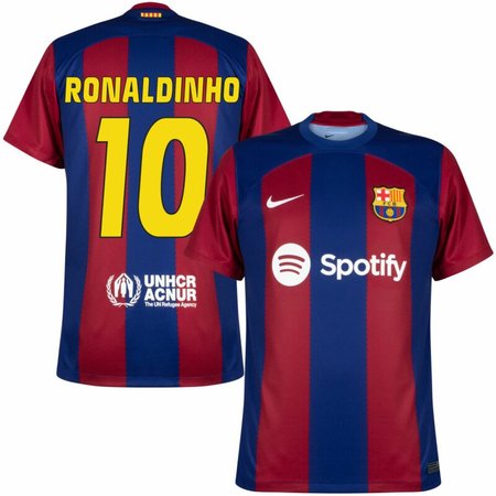 Nike Barcelona Home Ronaldinho 10 Jersey 2023-2024 (Legend Printing)