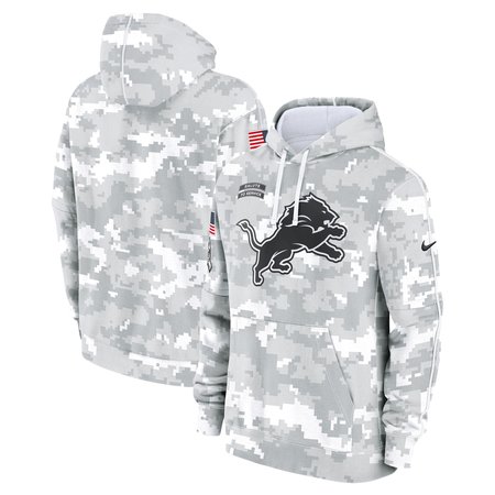 Men's Detroit Lions Nike Arctic Camo 2024 Salute to Service Club Fleece Pullover Hoodie