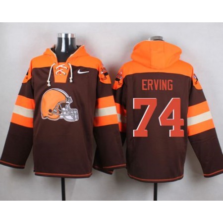 Nike Browns #74 Cameron Erving Brown Player Pullover NFL Hoodie