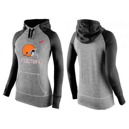 Women's Nike Cleveland Browns Performance Hoodie Grey & Black