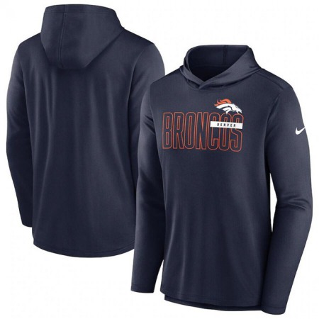 Men's Denver Broncos Navy Lightweight Performance Hoodie