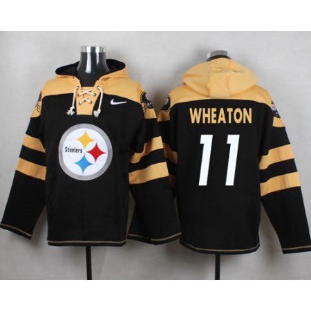 Nike Steelers #11 Markus Wheaton Black Player Pullover NFL Hoodie