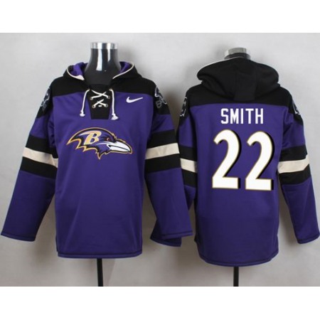 Nike Ravens #22 Jimmy Smith Purple Player Pullover NFL Hoodie