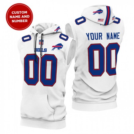 Men's Buffalo Bills Customized White Limited Edition Sleeveless Hoodie