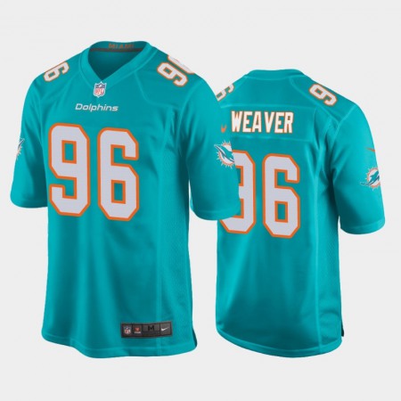 Men's Miami Dolphins #96 Curtis Weaver Aqua Stitched Jersey