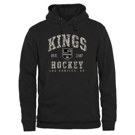 Men's Los Angeles Kings Black Camo Stack Pullover Hoodie