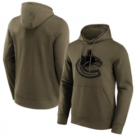 Men's Vancouver Canucks Khaki Iconic Preferred Logo Graphic Hoodie