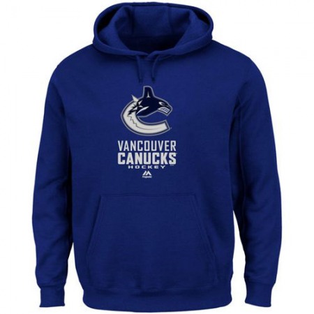 Vancouver Canucks Majestic Critical Victory VIII Fleece Hoodie Blue