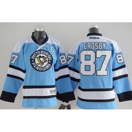 Penguins #87 Sidney Crosby Stitched Blue Youth NHL Jersey