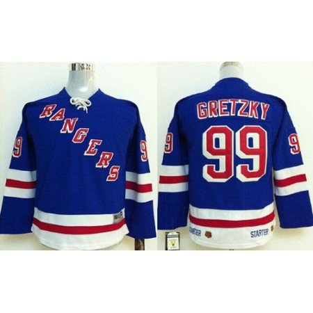 Rangers #99 Wayne Gretzky Stitched Blue Youth NHL Jersey