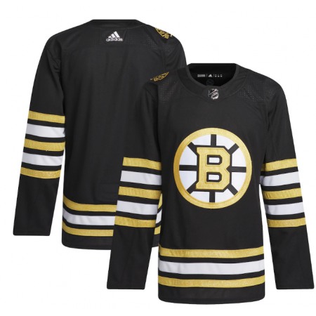 Men's Boston Bruins Blank Black 100th Anniversary Stitched Jersey