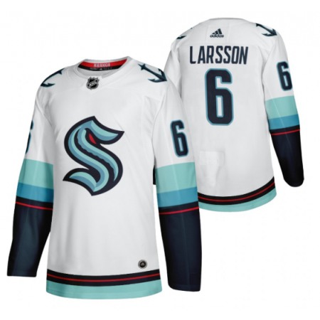 Men's Seattle Kraken #6 Adam Larsson White Stitched Jersey