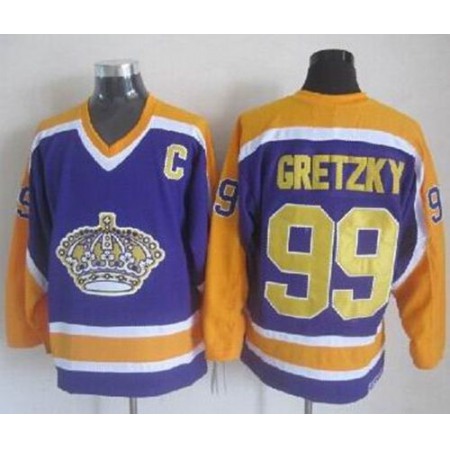 Kings #99 Wayne Gretzky Purple CCM Throwback Stitched NHL Jersey